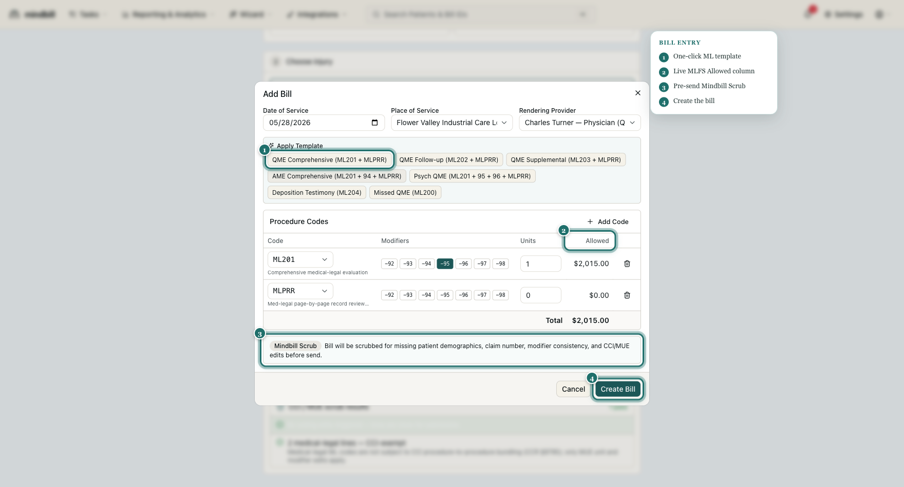 Step 3 — Enter bill details: set the required fields
