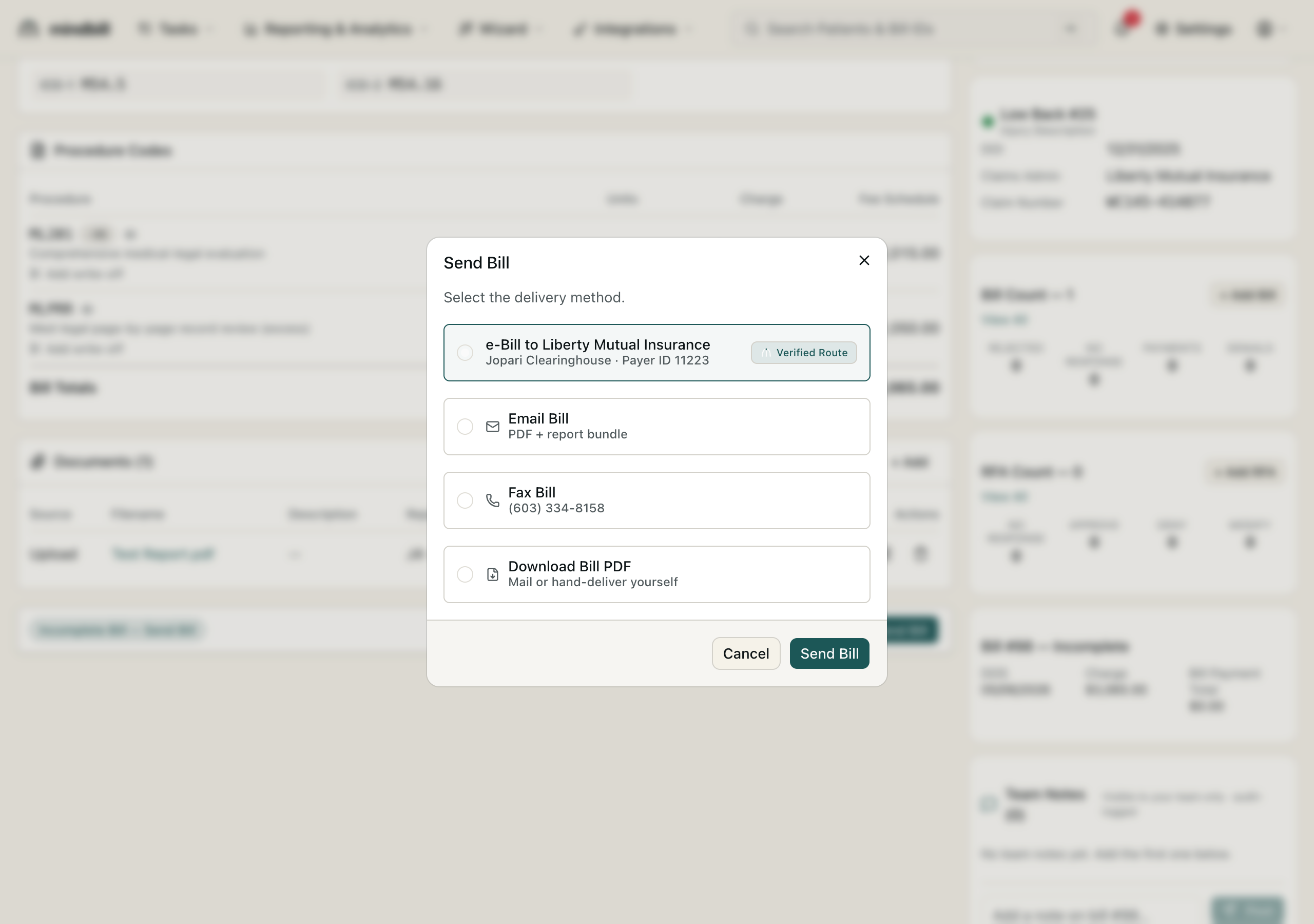 Step 4 — Documents ride along with the submission