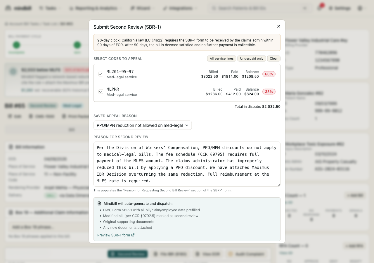 Step 3 — Generate the SBR-1 with the §9789.30(d) rebuttal